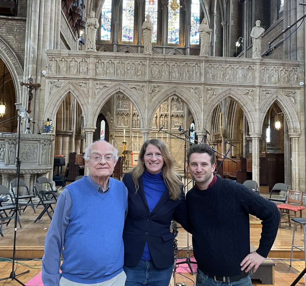 It's a wrap! Sir John Rutter, Leonora Dawson-Bowling and James Henshaw